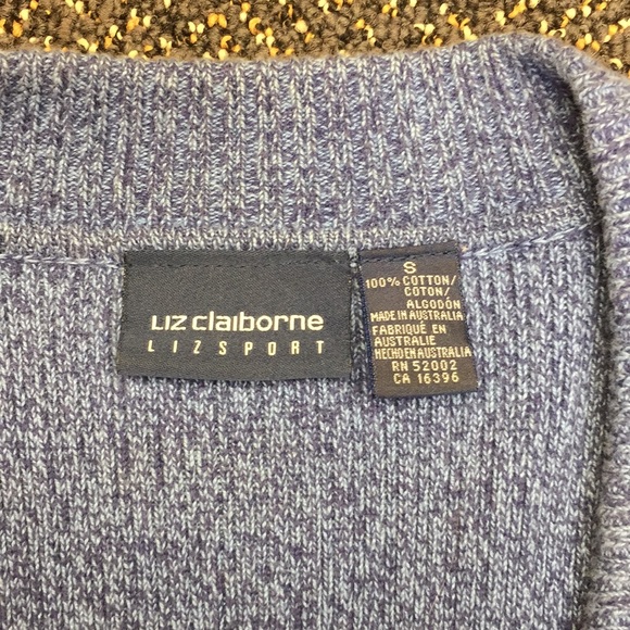 Liz Claiborne blue cotton button up cardigan - Picture 2 of 2